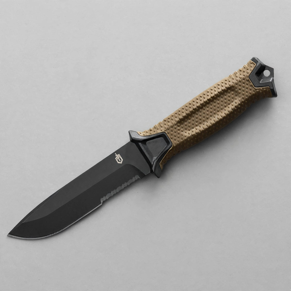 Gerber StrongArm Fixed Blade Knife Serrated Edge - Coyote Brown with c - studio