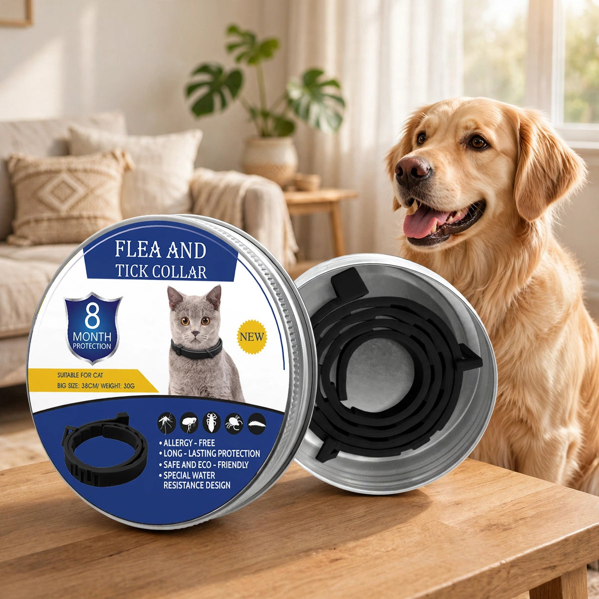8 Month Flea & Tick Prevention Collar for Cat Vet-Recommended - happypet