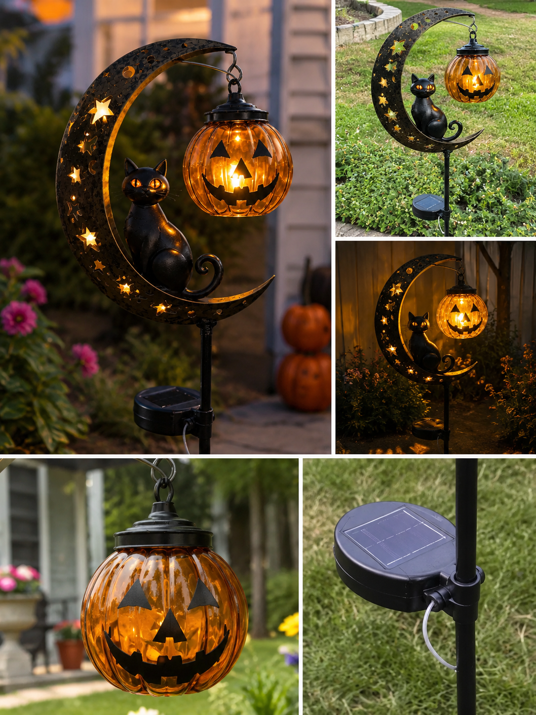 Solar Pumpkin Moon Garden Stake Light - image 9