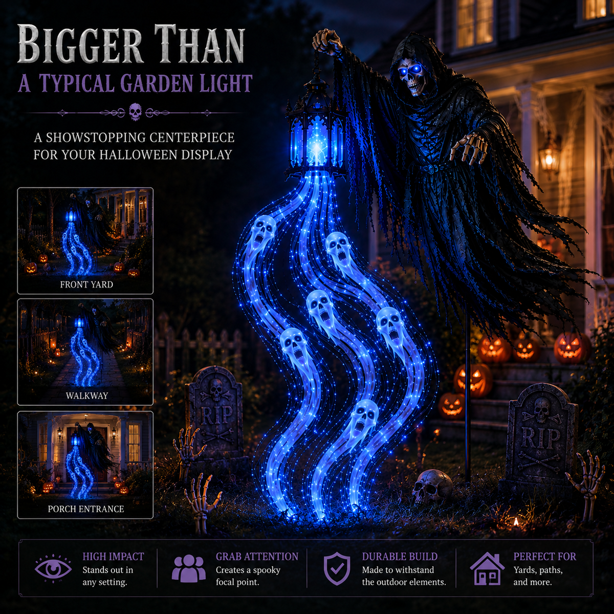 Solar Grim Reaper Garden Light with Rising Soul Effect - image 3