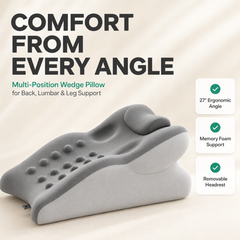 Multi-Position Wedge Pillow for Back, Lumbar & Leg Support