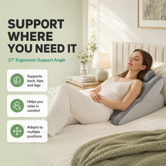 Multi-Position Wedge Pillow for Back, Lumbar & Leg Support
