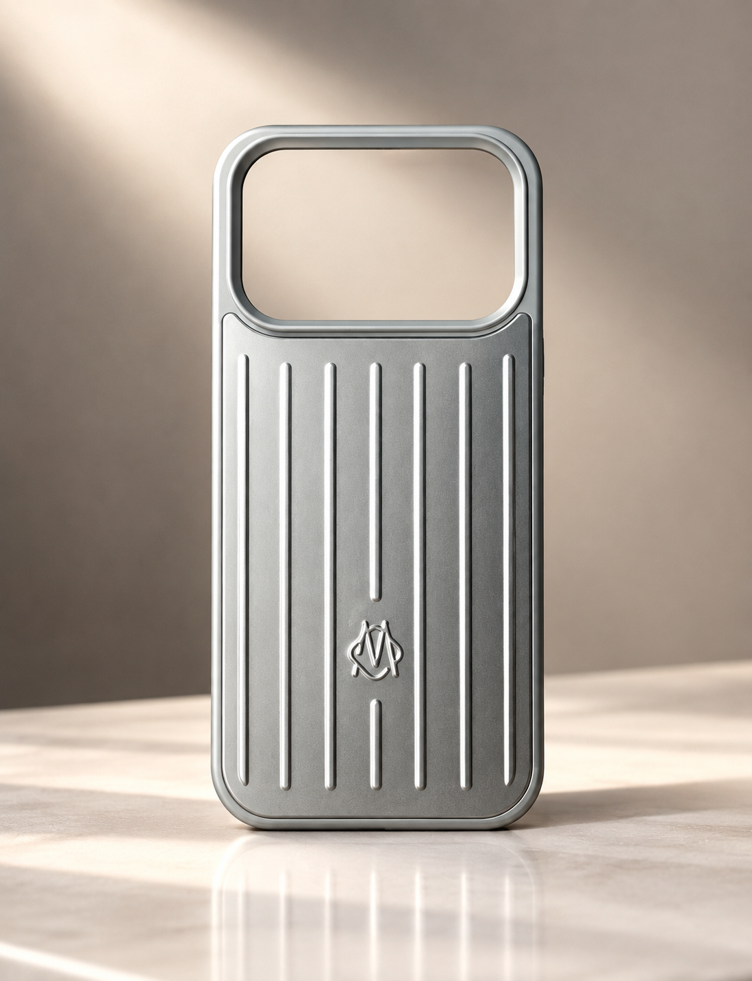 Premium Aluminum iPhone 17 Pro Max Case – Silver RIMOWA Style Protective Cover