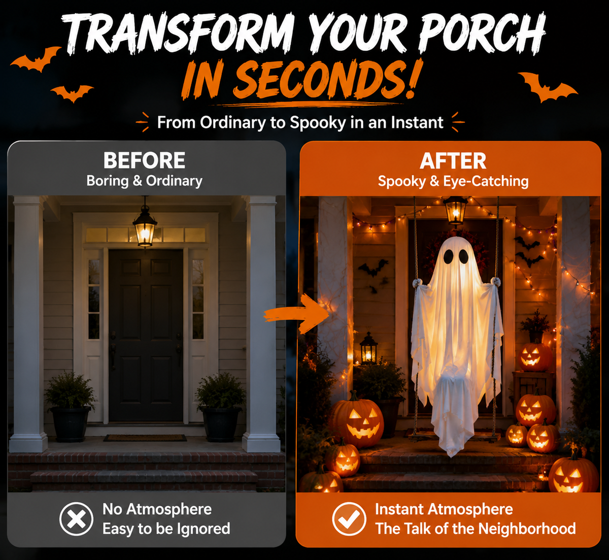 Swinging Ghost Hanging Decoration - image 2