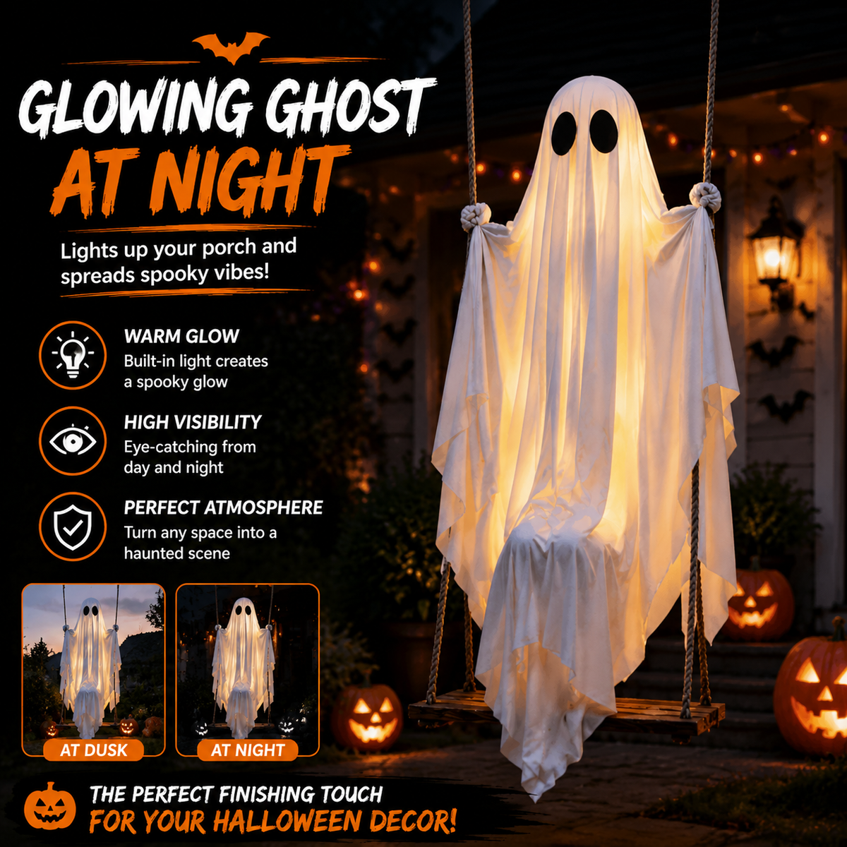 Swinging Ghost Hanging Decoration - image 4
