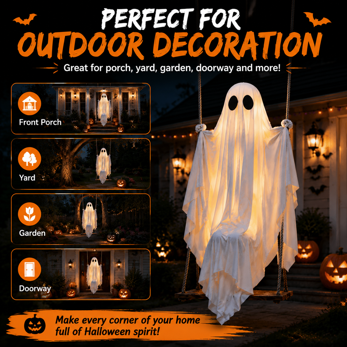 Swinging Ghost Hanging Decoration - image 5
