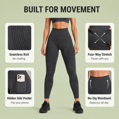 High-Waisted Seamless Leggings | Yoga & Fitness Workout Tights