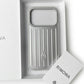 Premium Aluminum iPhone 17 Pro Max Case – Silver RIMOWA Style Protective Cover