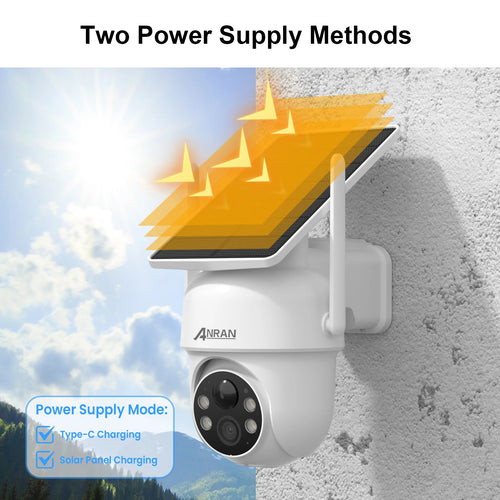 ANRAN 2K Solar Camera – Wireless Outdoor Security with PIR Human Detection