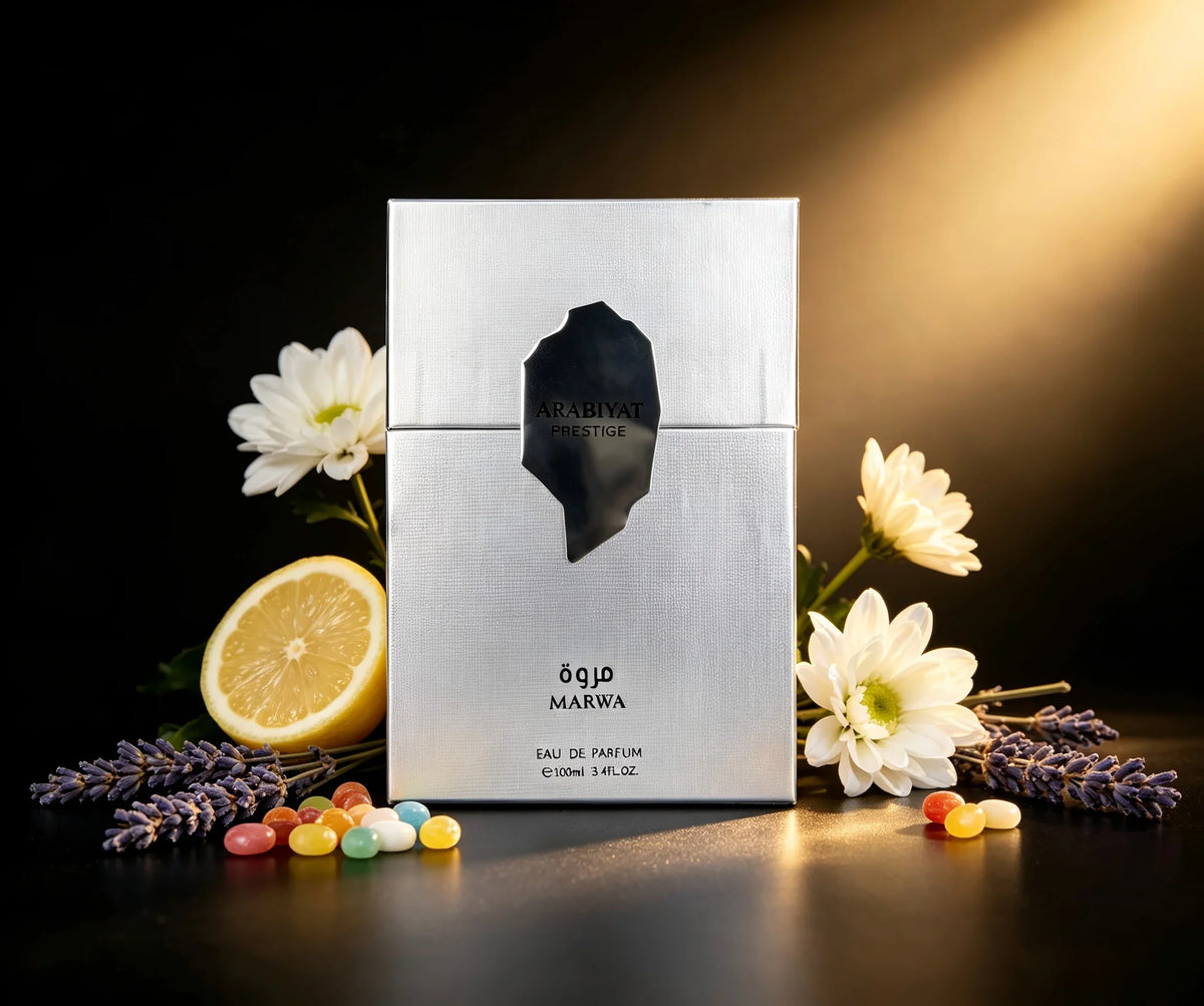 Product Details  Title: Arabiyat Marwa Eau De Parfum 3.4 oz / 100ml – Luxury Fresh Wood & Aromatic Fragrance with Silver Gift Box