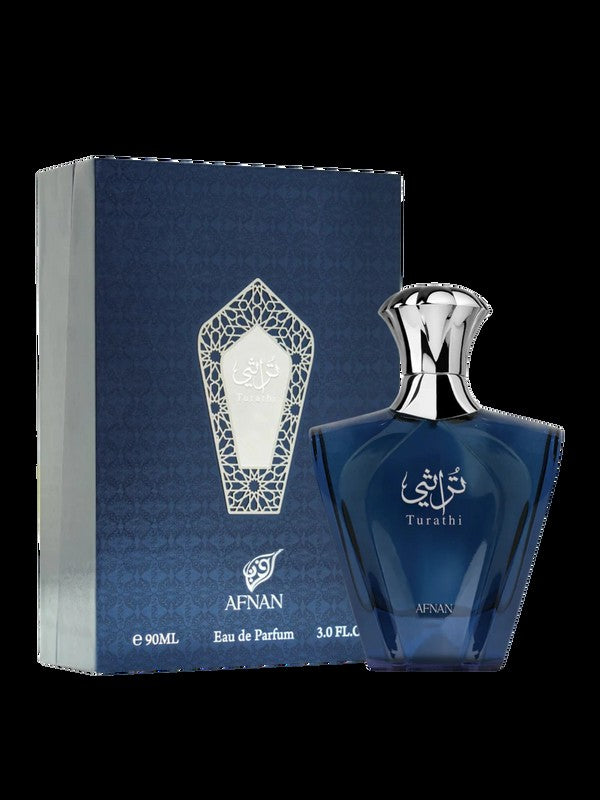 Afnan Turathi Blue Eau de Parfum Spray for Men, 3.04 Fl. Oz – 3.04 Ounce / 90 ml – New Sealed - view 1