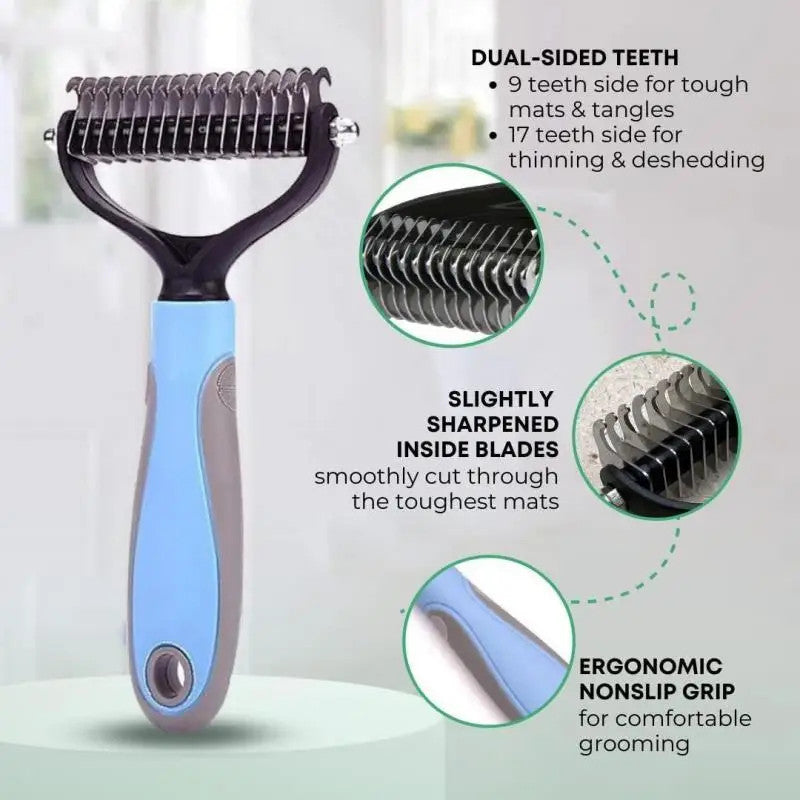 Pro Deshedding Brush for Cats & Dogs