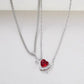 Heart and Sword Zircon Pendant Necklace