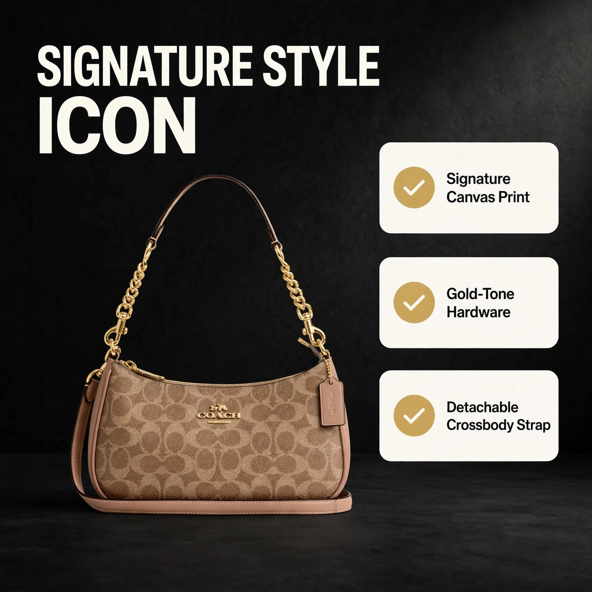 Coach Teri Shoulder Bag Signature Canvas - image 1