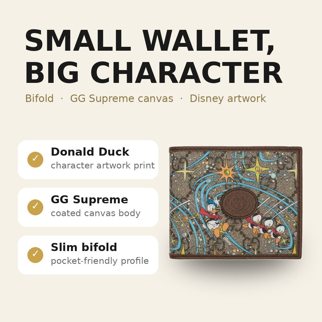 Gucci GG Supreme Donald Duck Folding Wallet - benefits