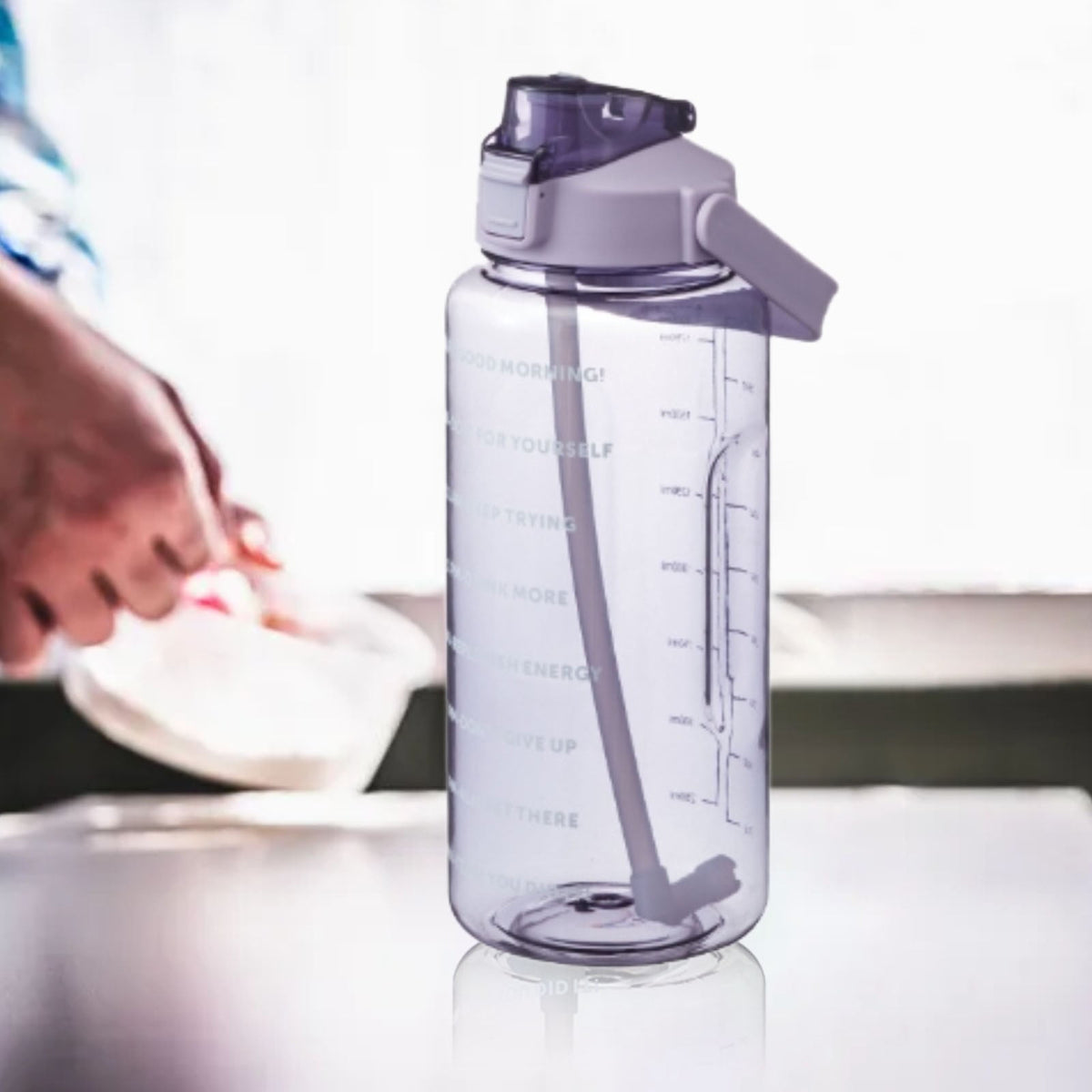 Motivational Time-Marker Water Bottle (64oz) - view 2