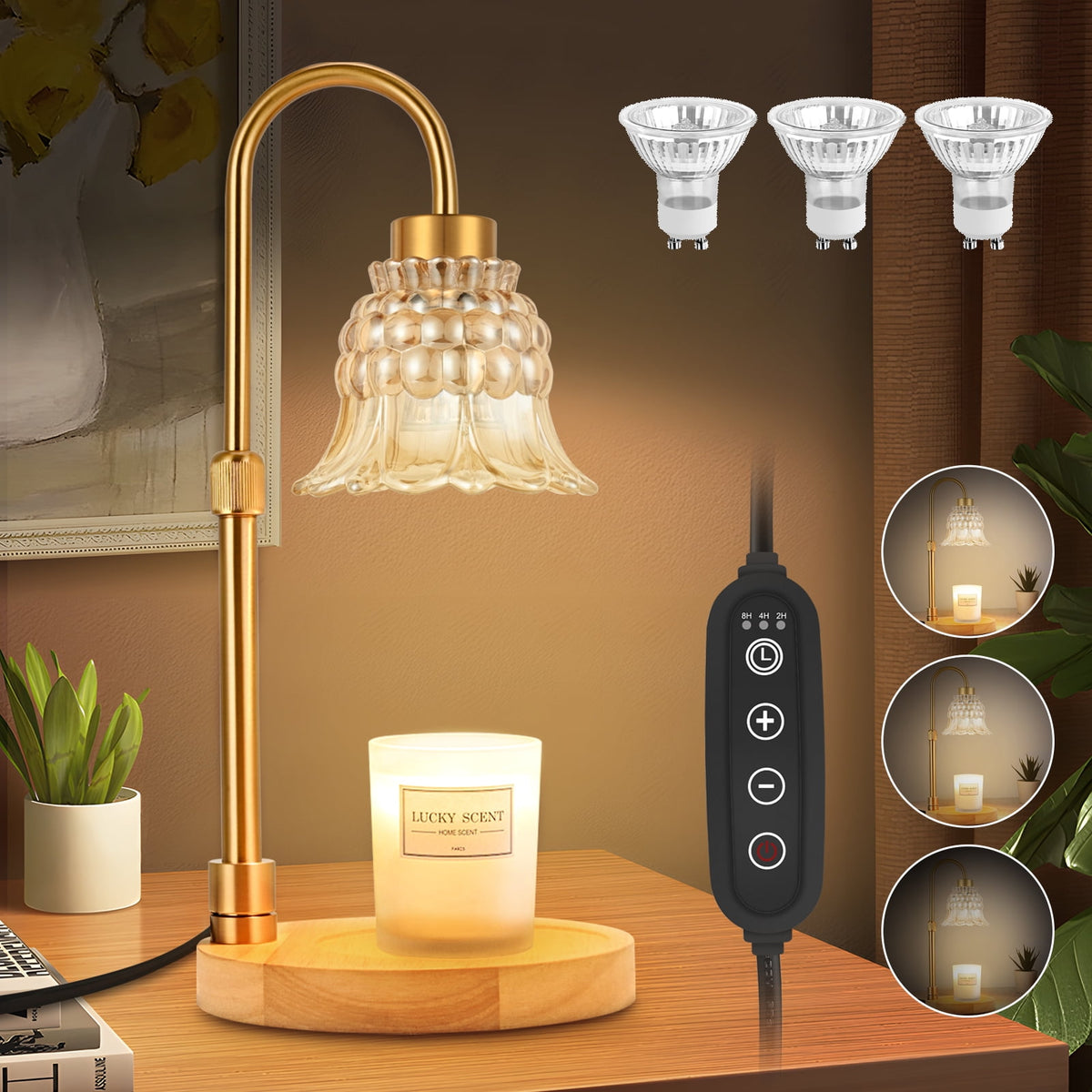 Candle Lamp Warmer with Timer - view 2