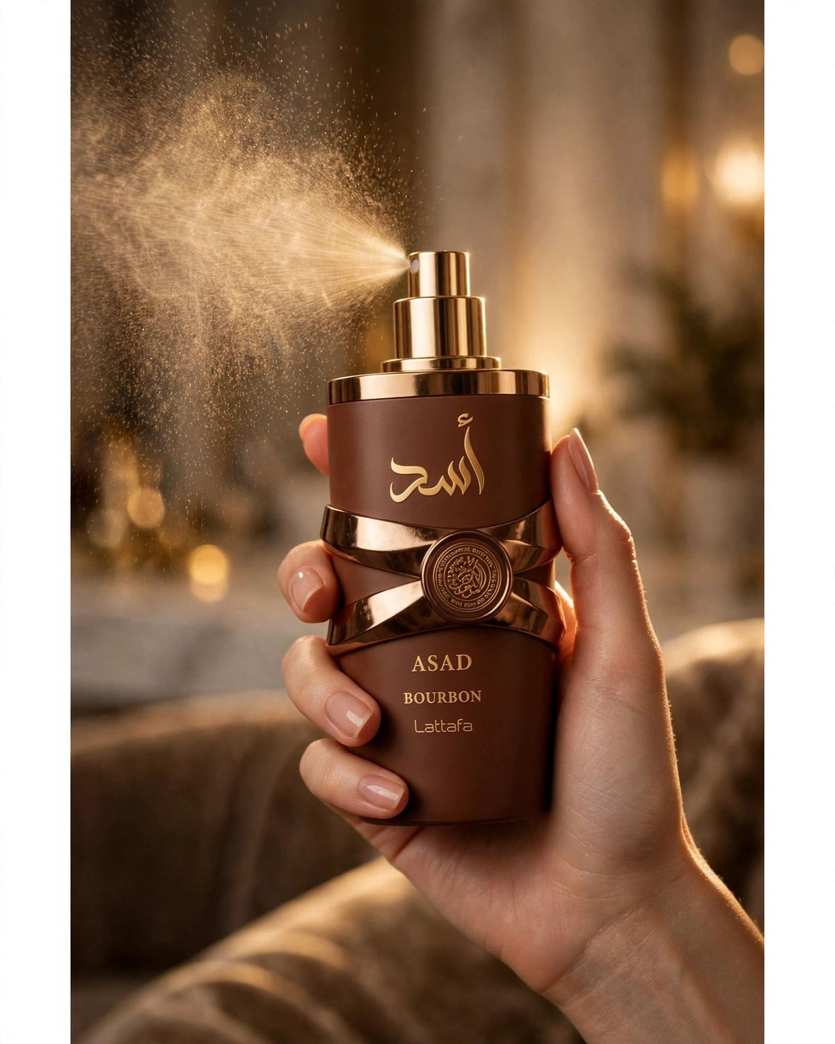 Lattafa Asad Bourbon Amber Wood EDP 3.4oz - lifestyle 4
