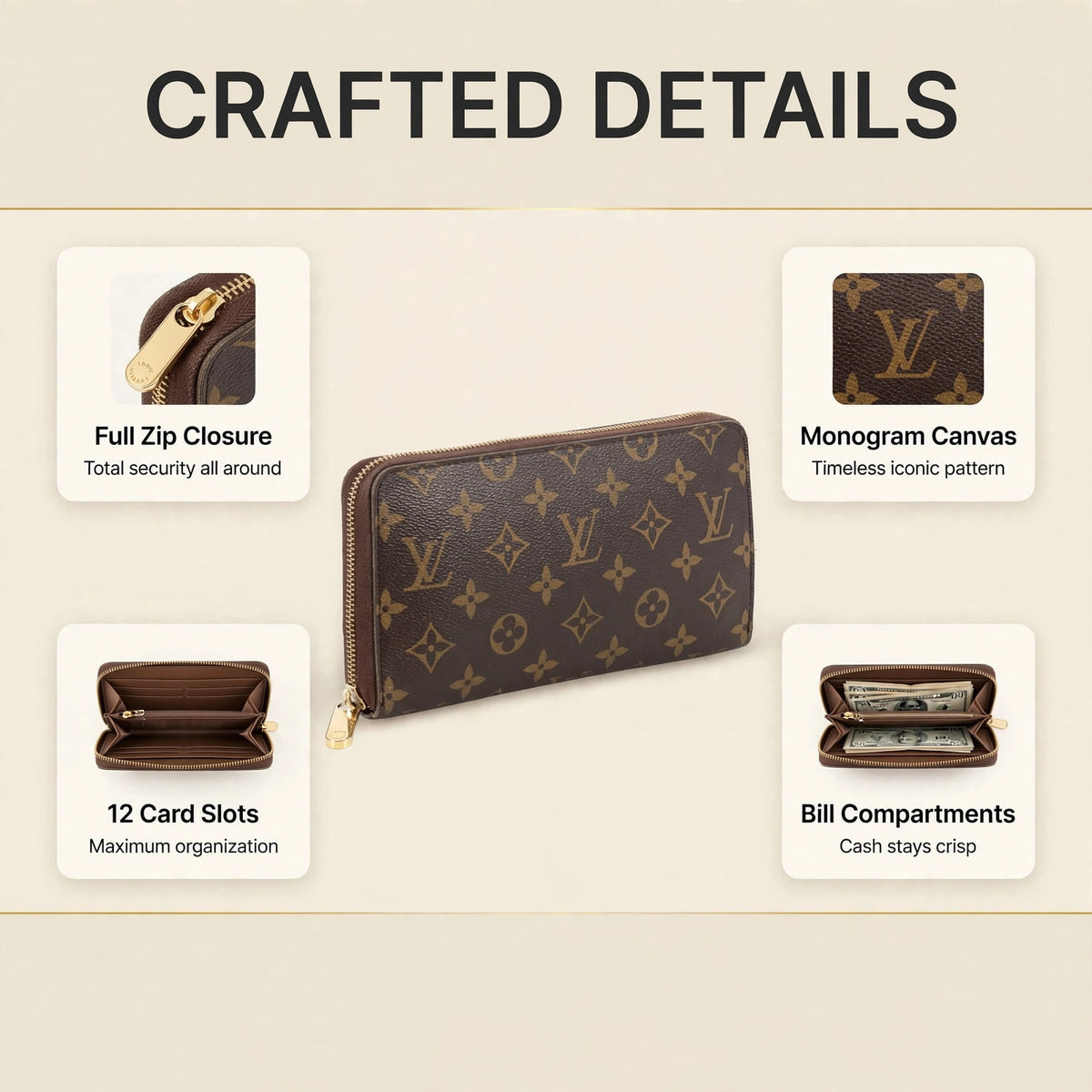 Louis Vuitton Long Zippy Monogram Wallet Organizer - image 3