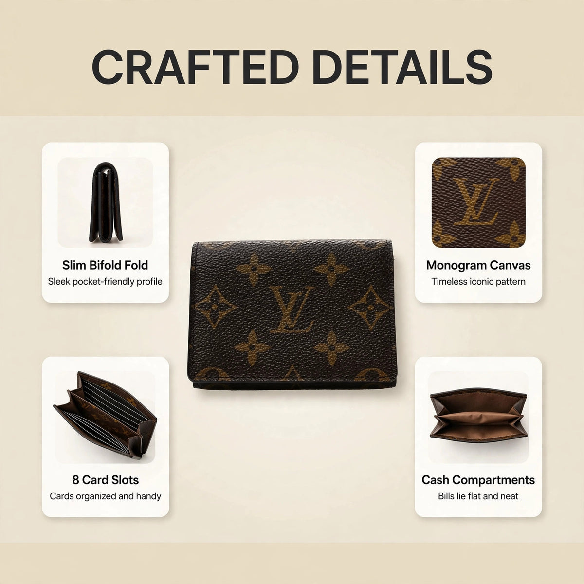 Louis Vuitton Multiple Bifold Wallet Monogram - image 3
