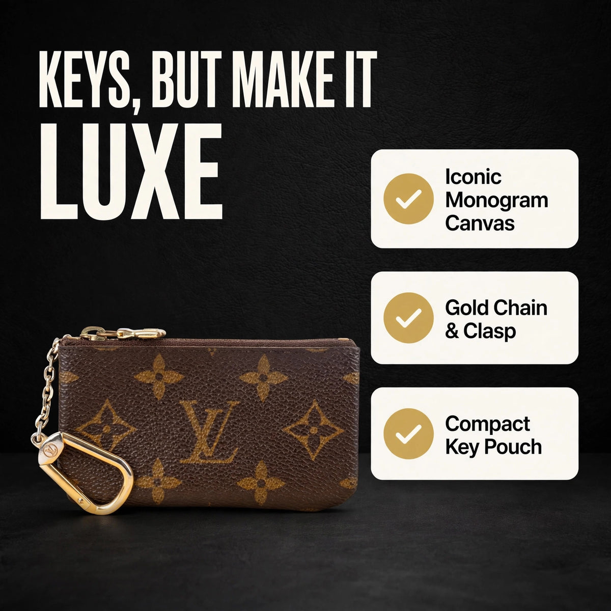 Louis Vuitton Pochette Cles Key Pouch Monogram - image 1