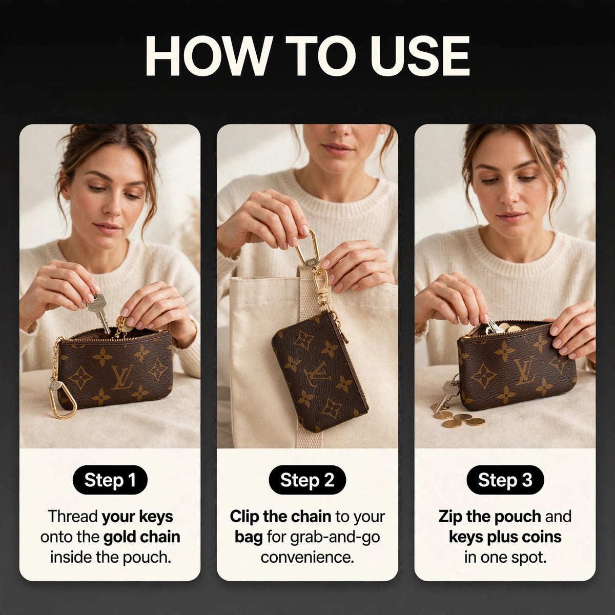Louis Vuitton Pochette Cles Key Pouch Monogram - image 4