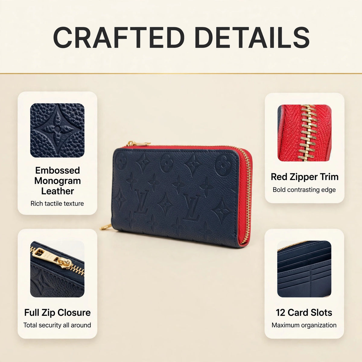 Louis Vuitton Portefeuille Clemence Monogram Empre - image 3