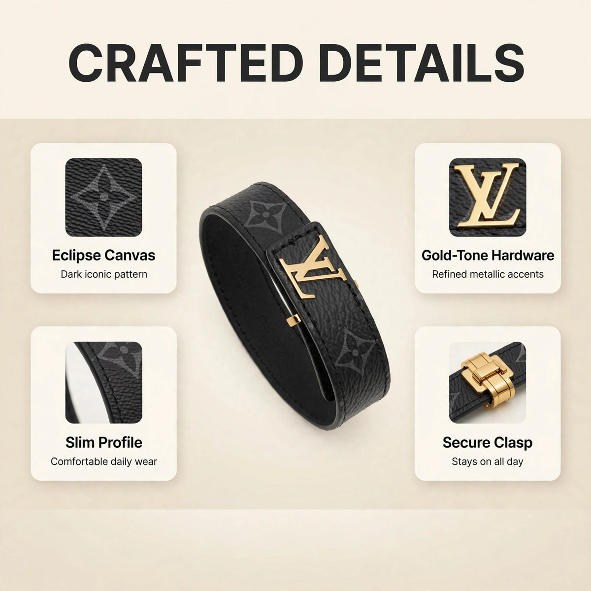 Louis Vuitton Slim Bracelet Monogram Eclipse - image 3