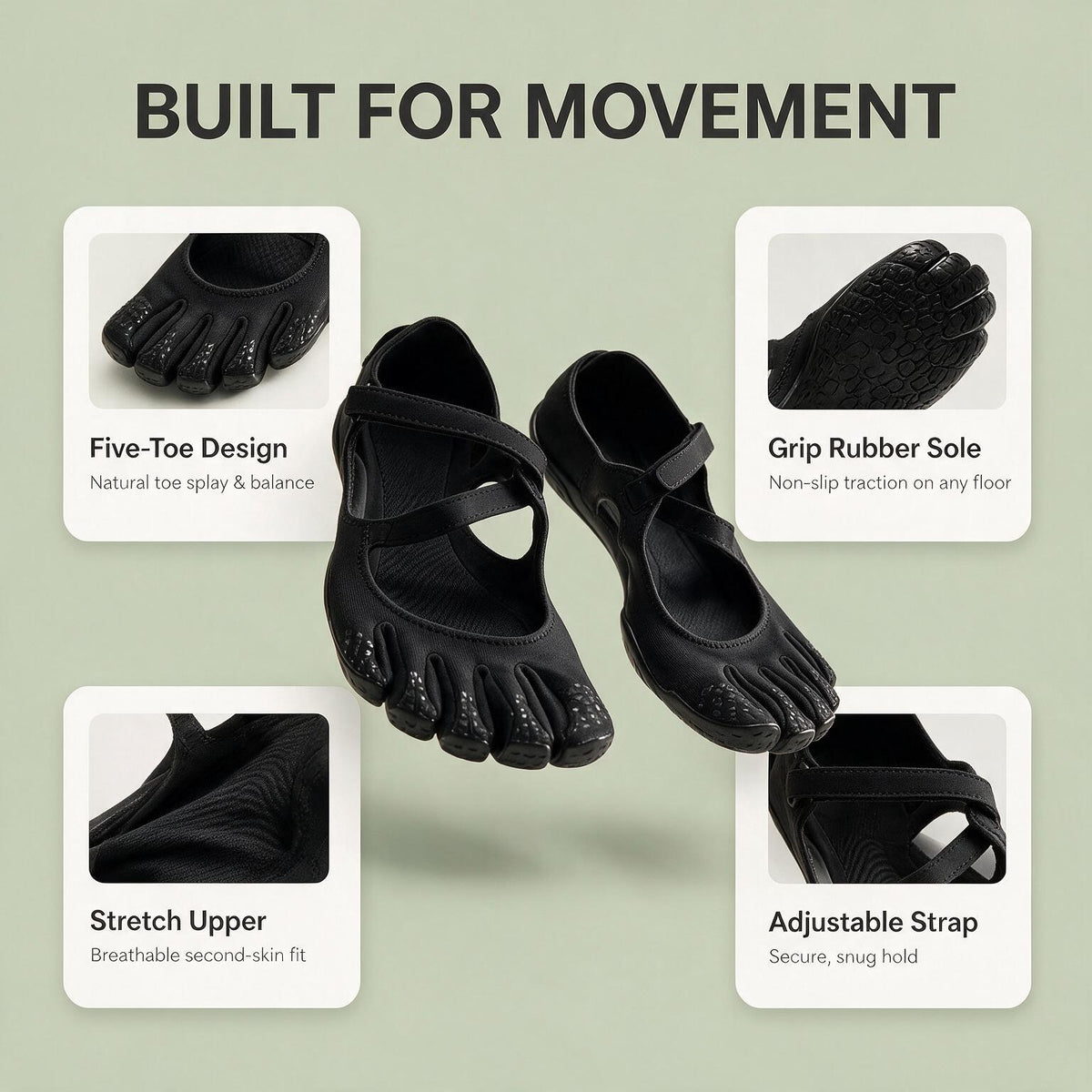 Women's 5-Toe Barefoot Shoes – Yoga & Gym Trainers