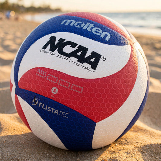 Molten V5M5000-3N Flistatec NCAA Volleyball - Red/White/Blue- PU Micro - beach