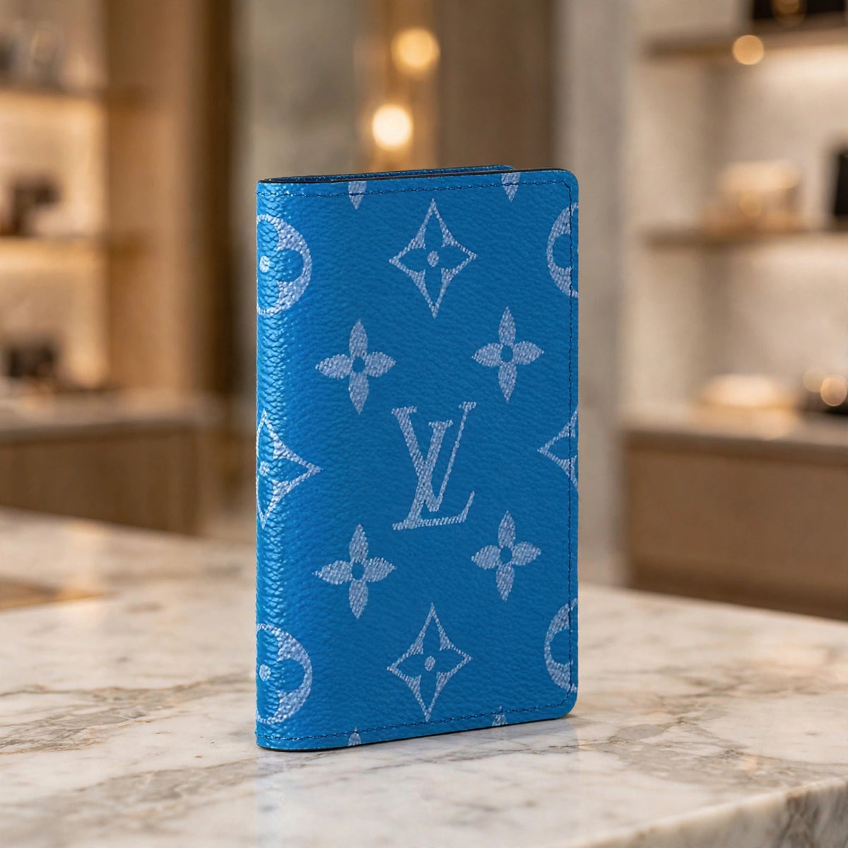 Louis Vuitton Monogram Surfin’ Blue Pocket Organizer Bifold Wallet - boutique