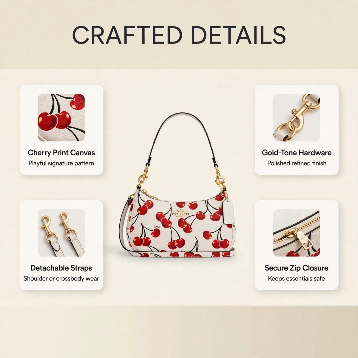 Coach Teri Shoulder Bag Cherry Print - image 3