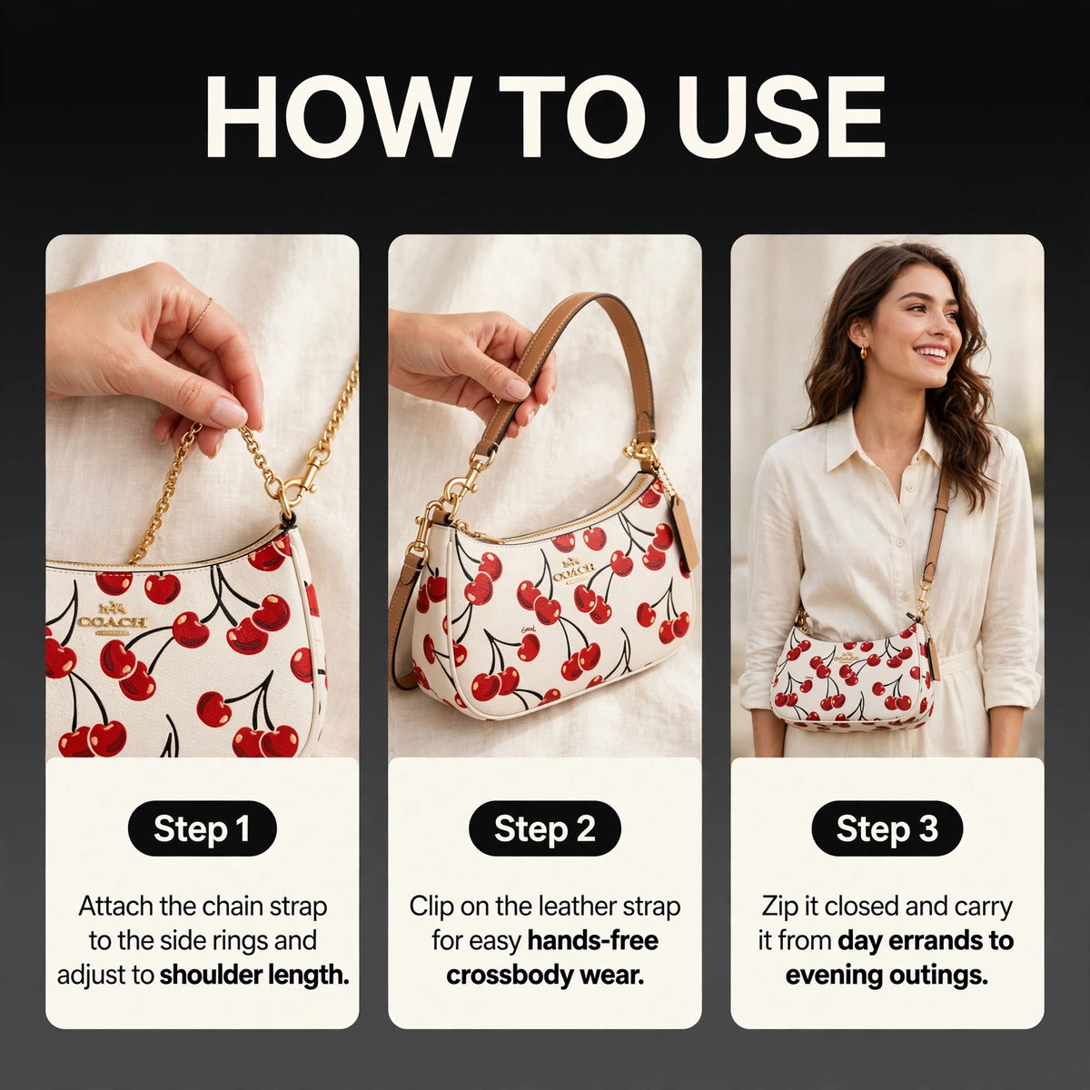 Coach Teri Shoulder Bag Cherry Print - image 4
