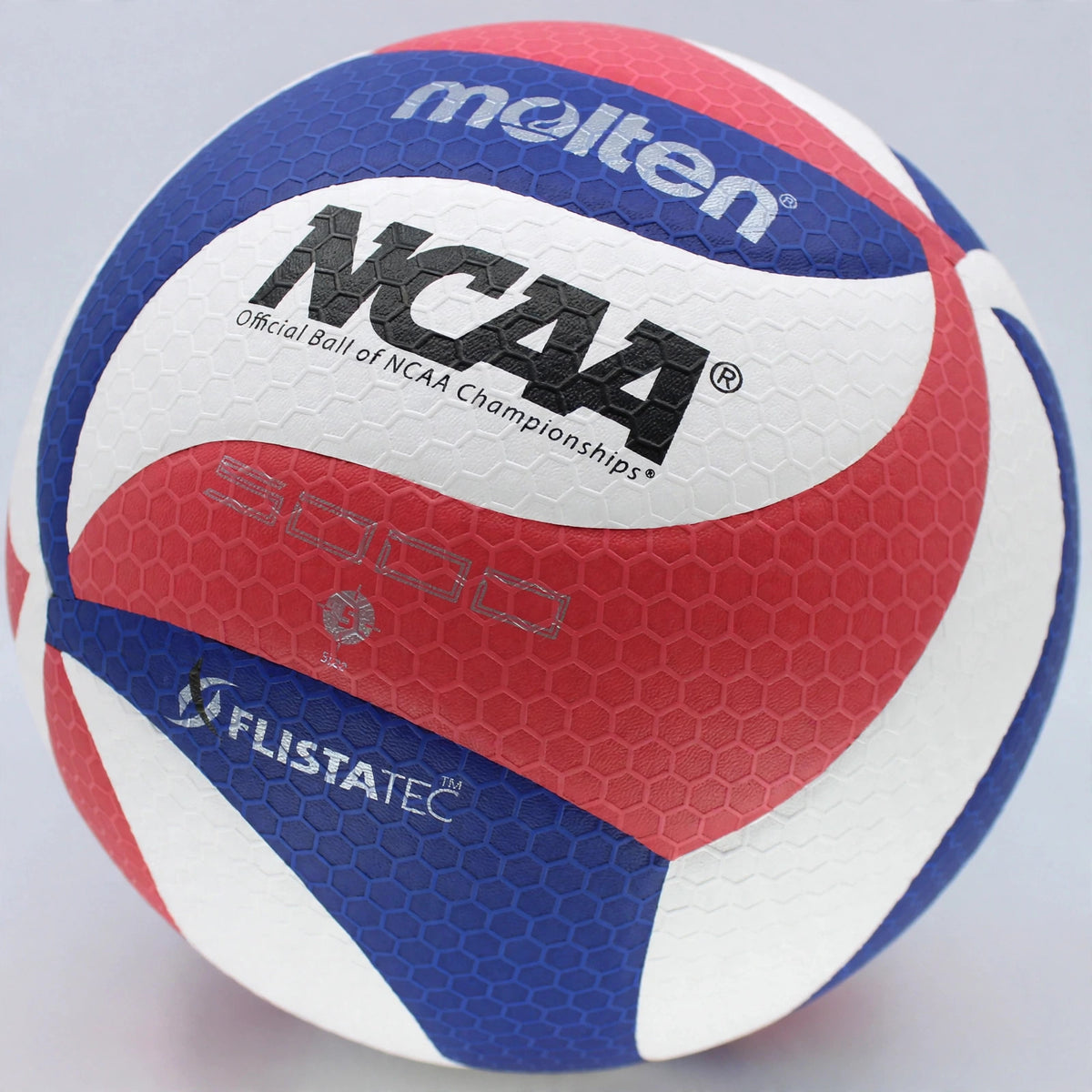 Molten V5M5000-3N Flistatec NCAA Volleyball - Red/White/Blue- PU Micro - closeup