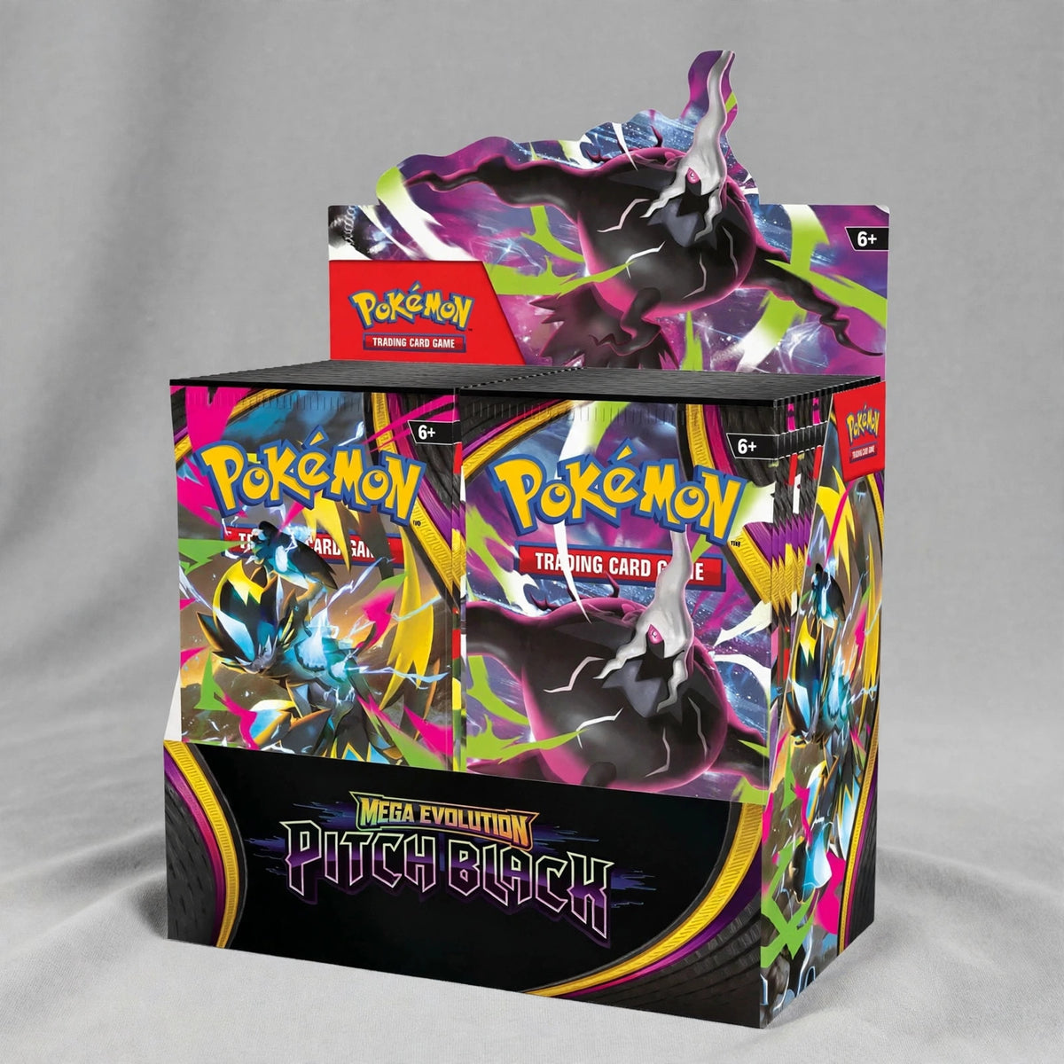 Pokémon TCG Mega Evolution Pitch Black Booster Display Box 36 Packs - closeup