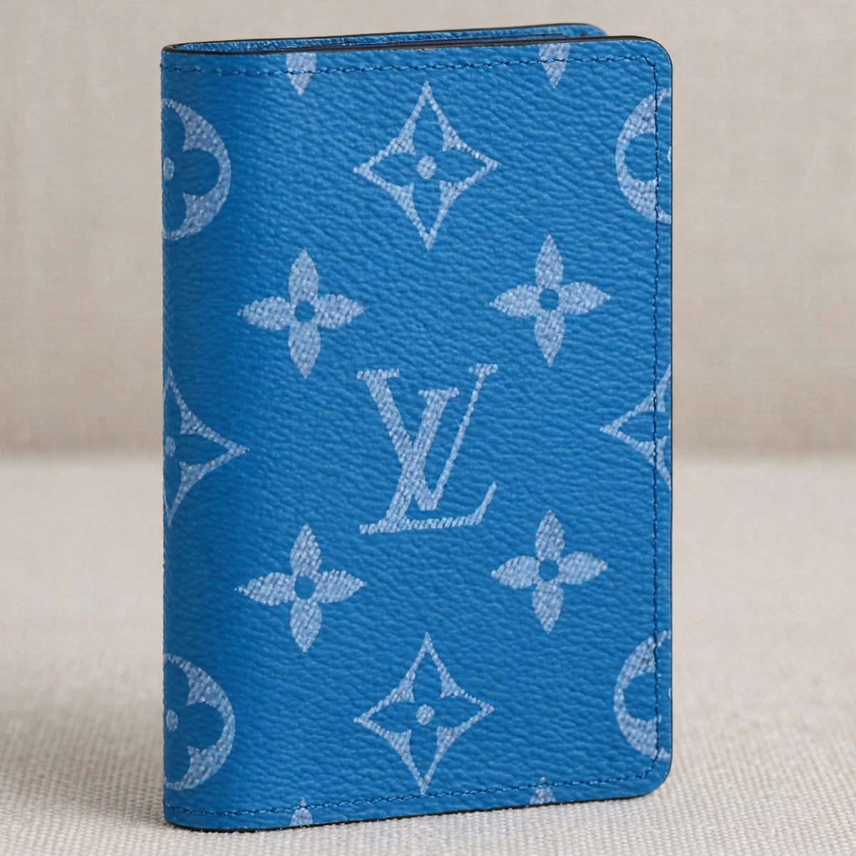 Louis Vuitton Monogram Surfin’ Blue Pocket Organizer Bifold Wallet - closeup