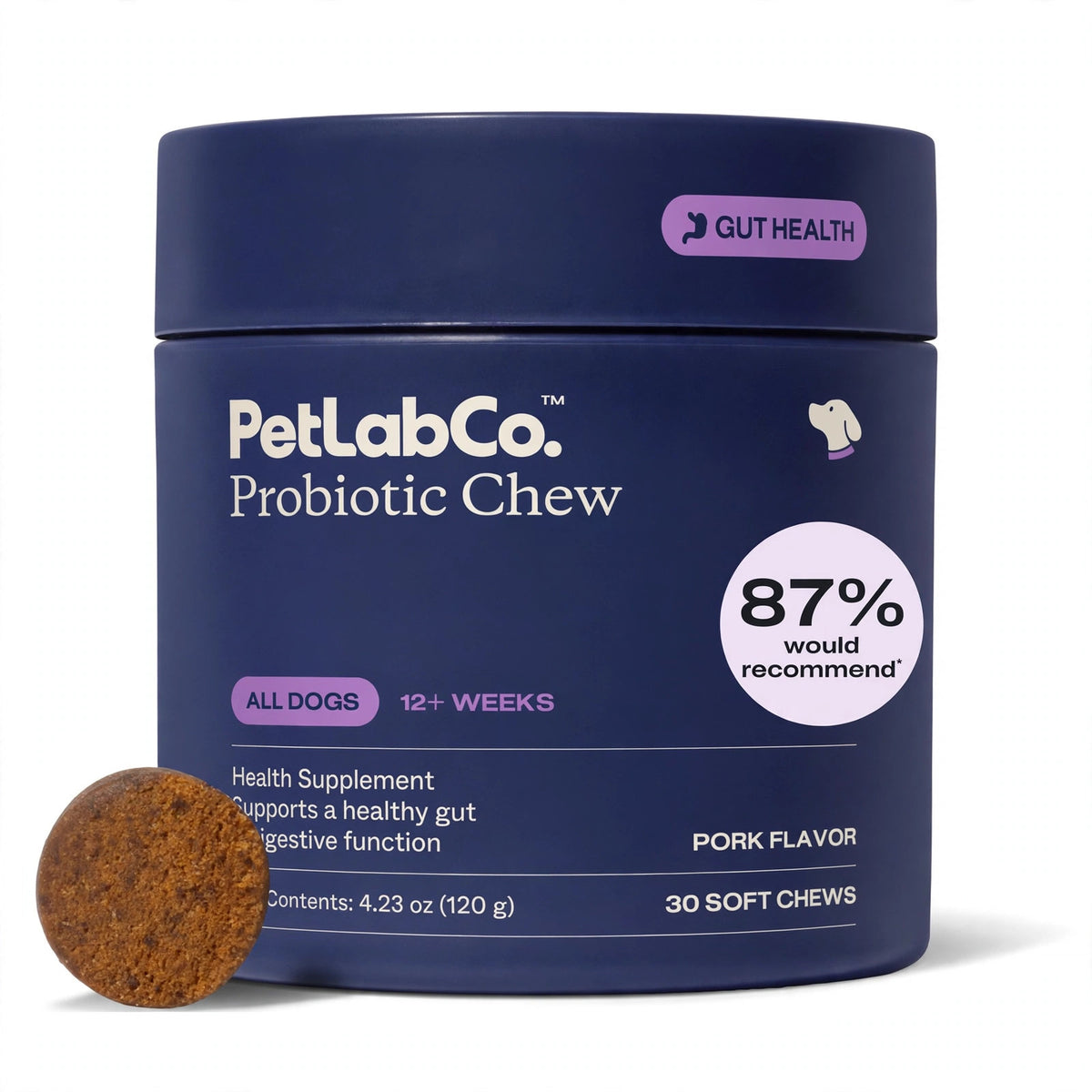 PetLab Co. Probiotic Soft Chews for Dogs – Pork Flavor 30 CT - closeup