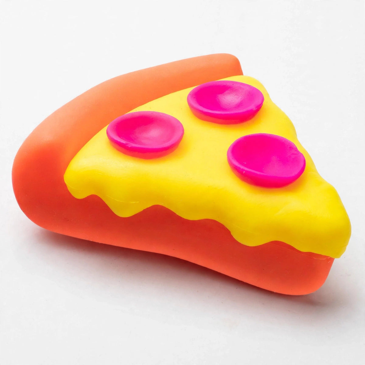 NeeDoh SQUEEZA Pizza Squeeze Toy Yellow Crust Nee Doh Fidget Squishy G - closeup
