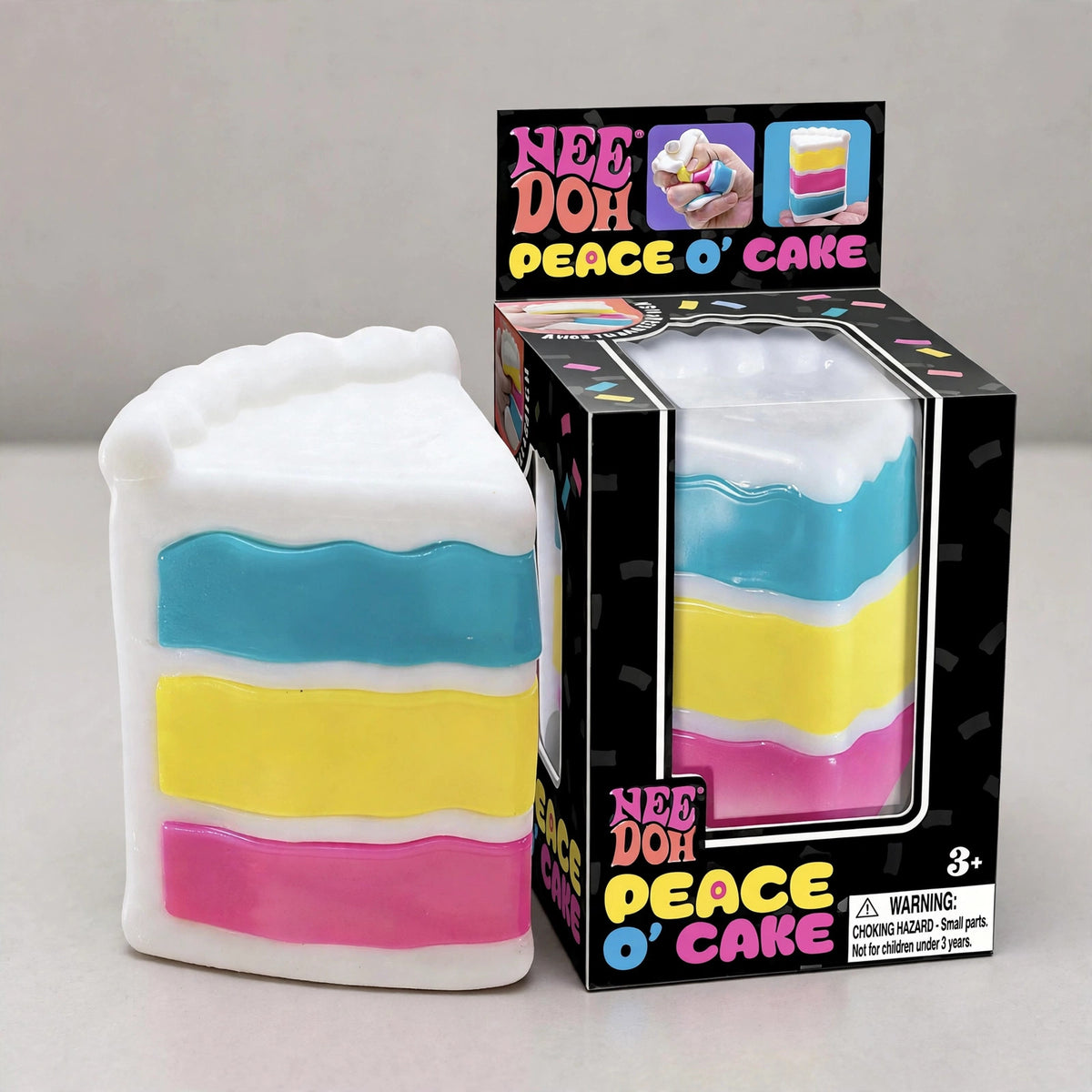 Needoh Peace O’ Cake Multi-Color Sensory Toy for Kids Nee Doh Cake - closeup