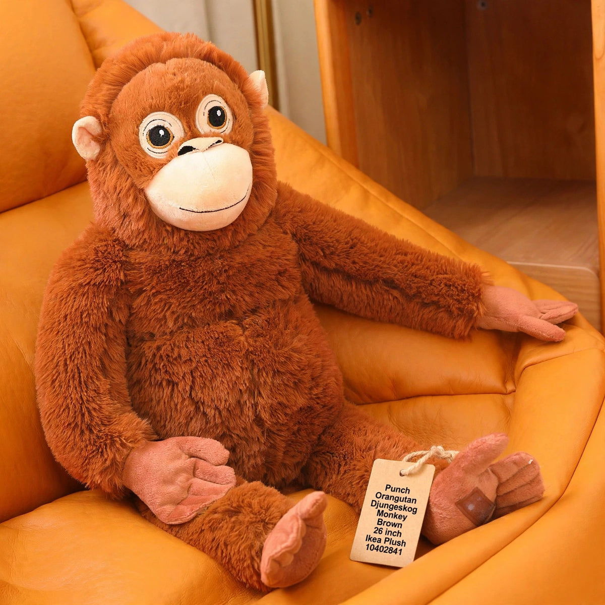 Punch Orangutan Djungeskog Monkey Brown 26 inch Ikea Plush 10402841 - closeup