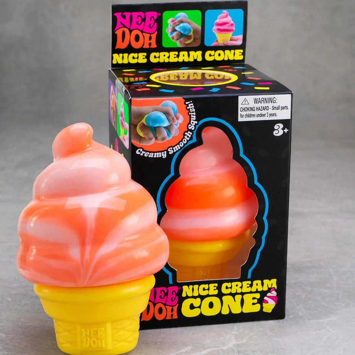 NeeDoh Schylling NICE CREAM CONE, NEE DOH Stress Ball NEW - closeup