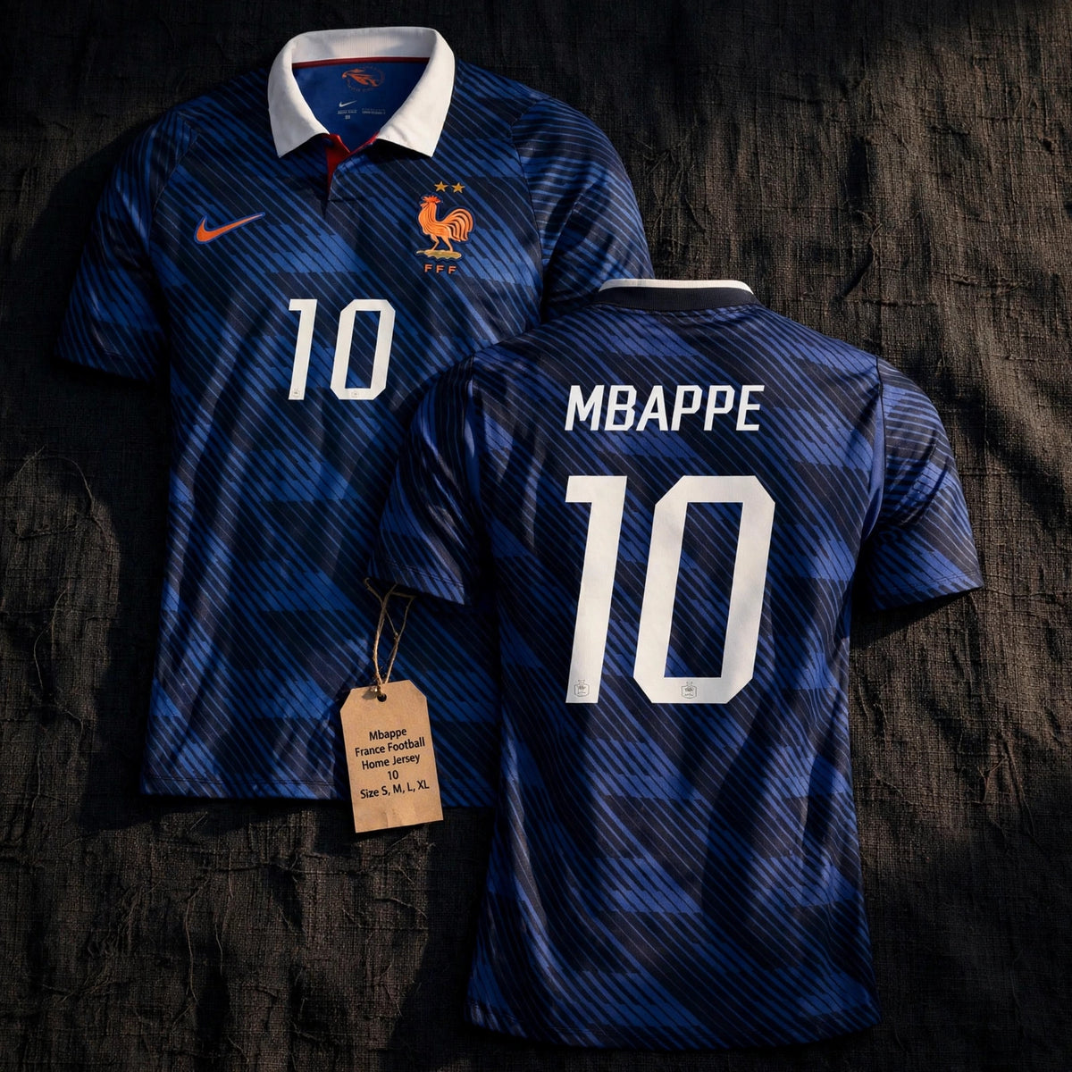 Mbappe France Football Home Jersey #10 Size (S, M, L, XL) - closeup