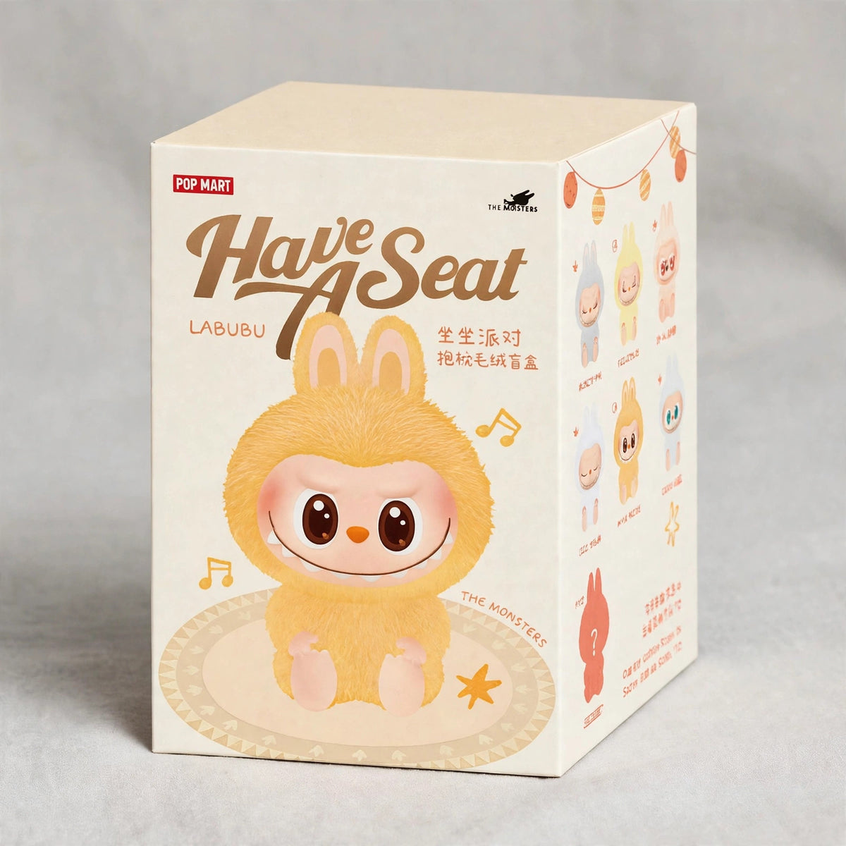 The Monsters Have a Seat pack of 6 Plush Blind Box Sealed Labubu china - closeup