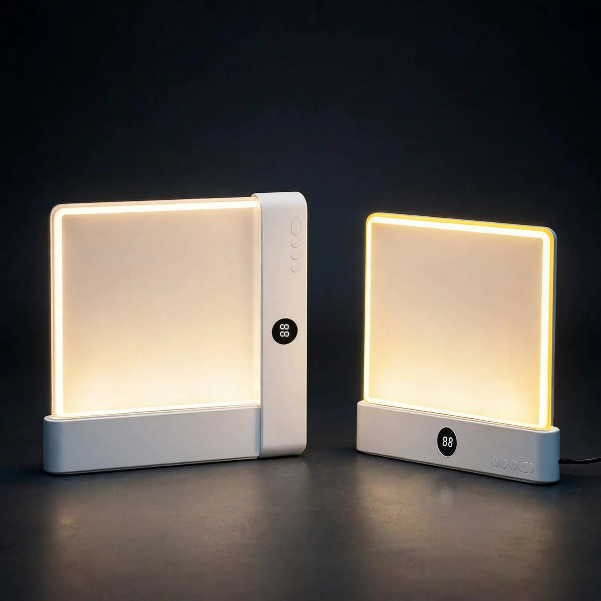 Rechargeable LED Book Reading Light with Timer Display, Acrylic Lamp,  - darkstudio