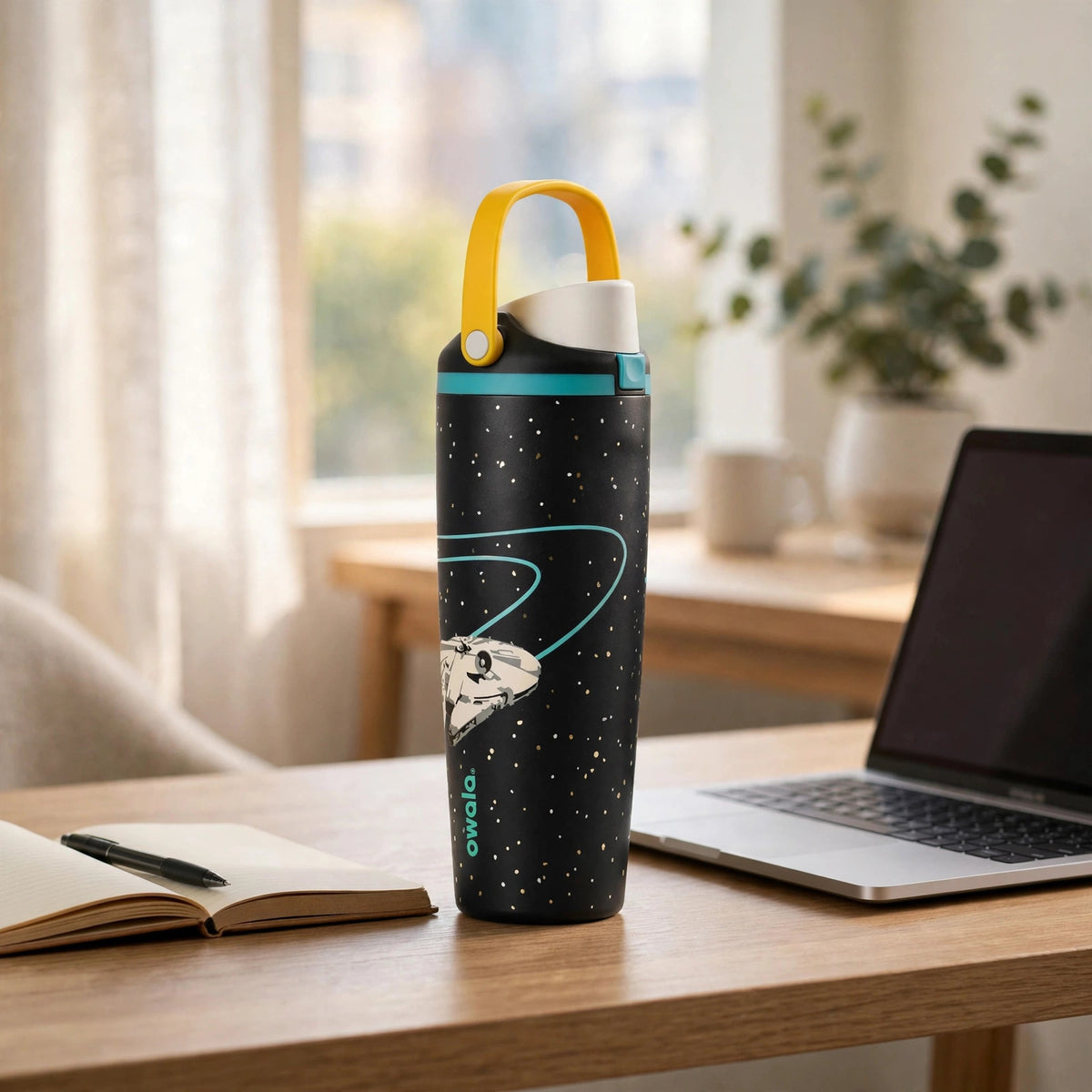 Owala Star Wars Freesip Sway Insulated Stainless Steel Water Bottle - desk