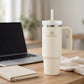 Quencher H2.0 FlowState 30oz Tumbler - Cream or biege color - desk