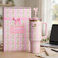 X Love Shack Fancy 40 Oz Quencher Tumbler – Blooming Heirloom Edition - desk