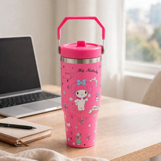 NIB Sanrio My Melody Hot Pink The Quencher H2.O Flowstate Tumbler 40oz - desk