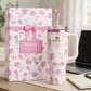 Stanley x LoveShackFancy 40oz Ribbon Rosa FlowState H2.0 Tumbler, White and Pink - desk
