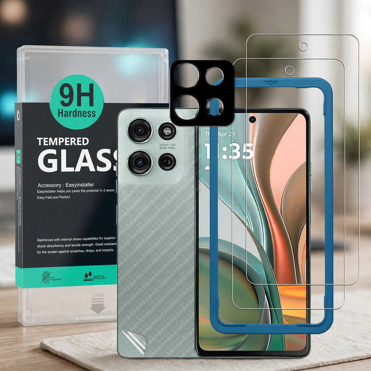 Premium Tempered Glass Screen Protector , HD Clear, Scratch Resistant, - desksetup